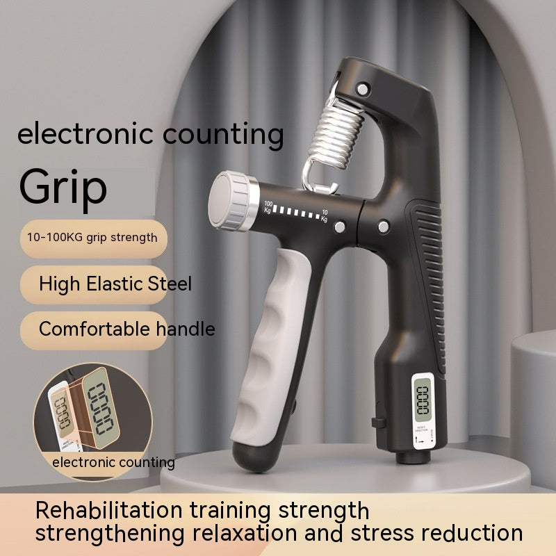 Adjustable Spring Hand Grip and forearm muscle trainer with electronic counter