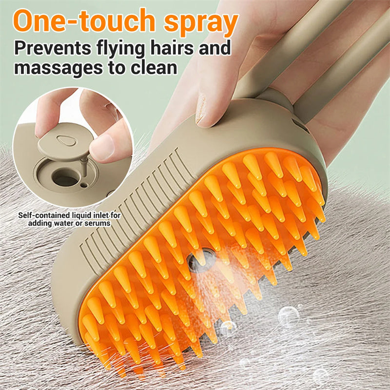 Cat and Dog Steam Brush Electric Spray For Massage and Pet Grooming