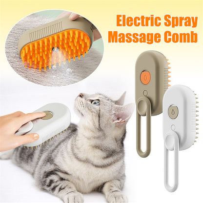 Cat and Dog Steam Brush Electric Spray For Massage and Pet Grooming