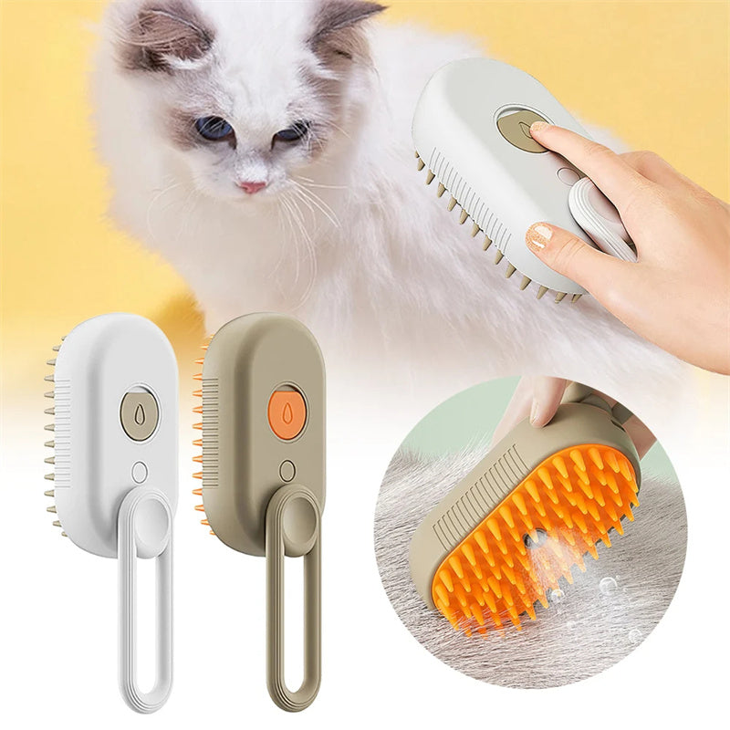 Cat and Dog Steam Brush Electric Spray For Massage and Pet Grooming