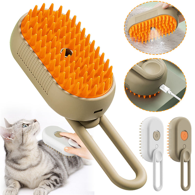 Cat and Dog Steam Brush Electric Spray For Massage and Pet Grooming